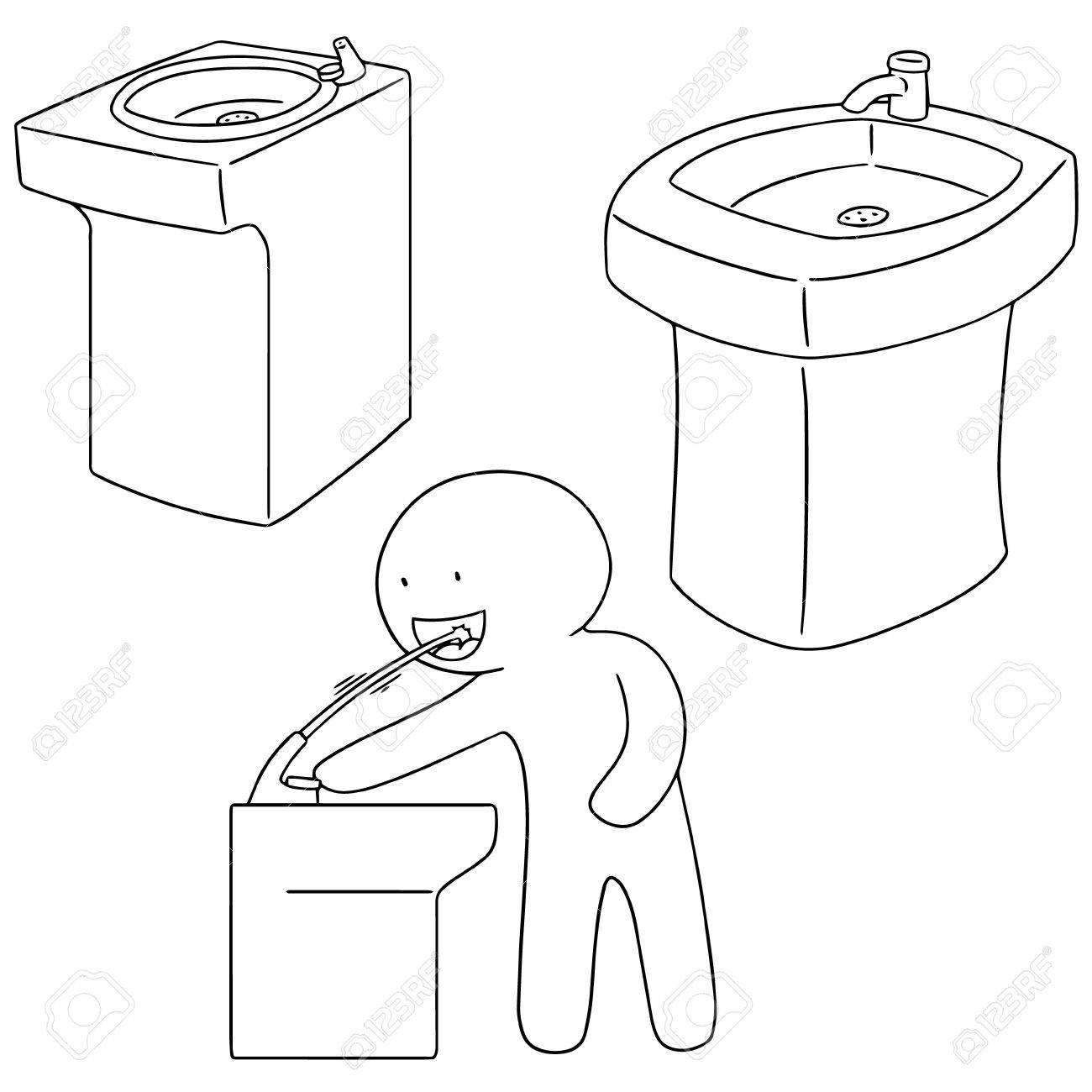1300x1300 Vector Set Of Drinking Water Fountain Royalty Free Cliparts