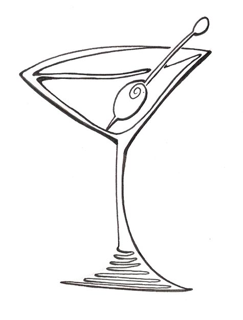 475x625 Cartoon Martini Glass Clipart Blog Line Art Ideas