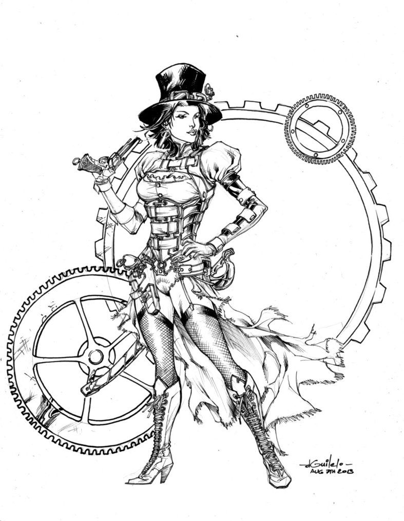 787x1014 Steampunk Lady Mechanika