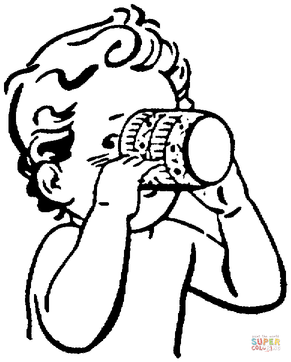 582x725 Boy Drinks A Juice Coloring Page Free Printable Coloring Pages