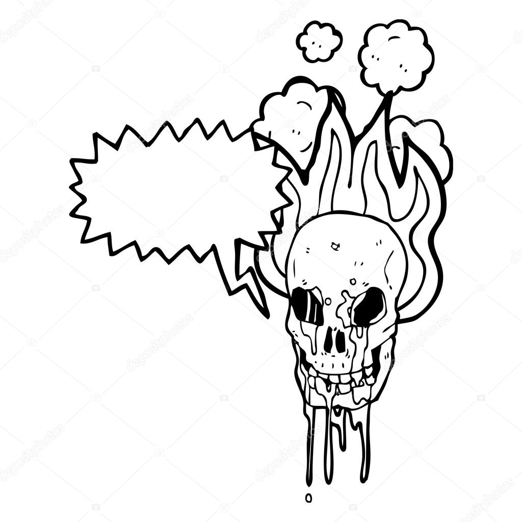 1024x1024 Flaming Skull With Gross Dripping Blood Stock Vector