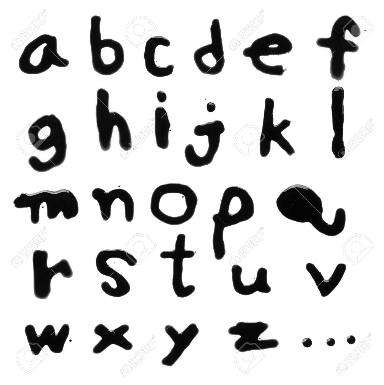 1296x1300 Letters A Z (English Lowercase) Dripping With Black Blood