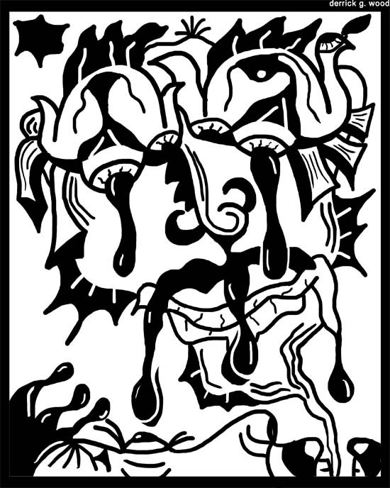 550x688 Black And White Line Drawing With Dripping Blood By 17thradish