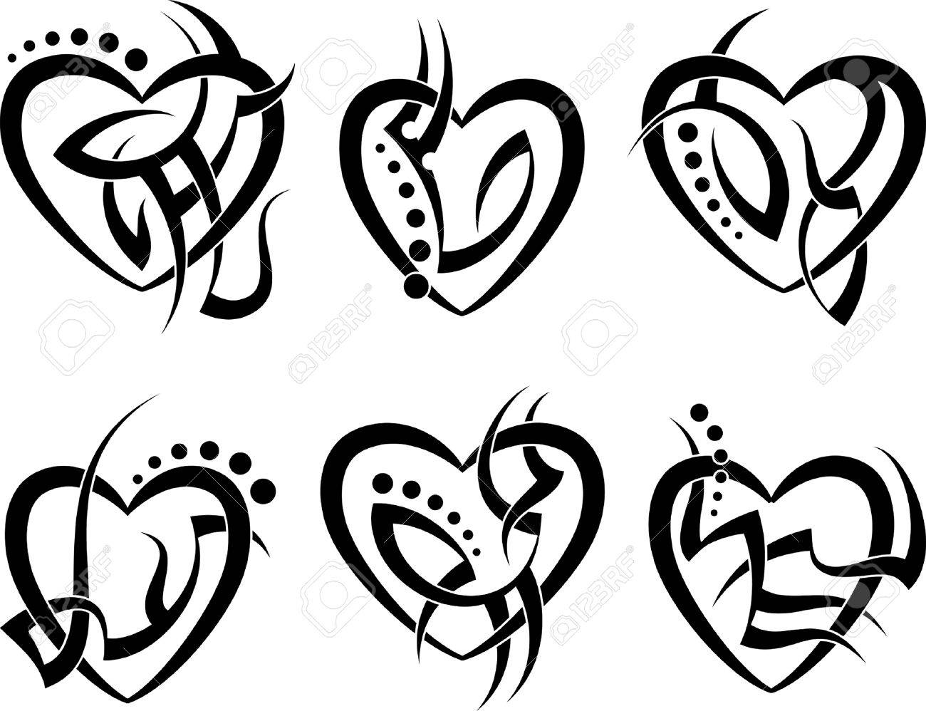 1300x998 196 Tatoo Heart Stock Illustrations, Cliparts And Royalty Free