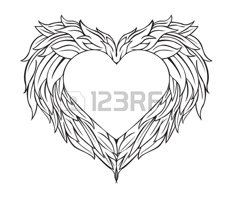 450x394 Winged Heart Tattoo Stock Photos. Royalty Free Business Images