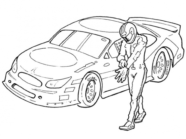 730x547 Nascar Driver And His Car Coloring Page Sports Coloring Pages