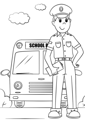 333x480 School Bus Driver Coloring Page Free Printable Coloring Pages
