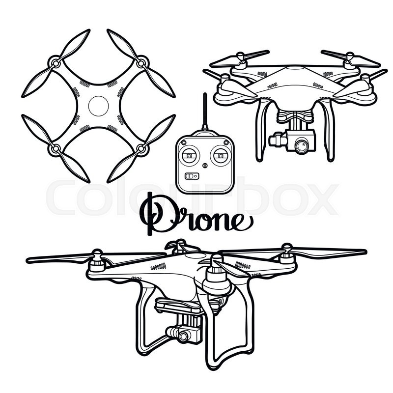 800x800 Graphic Drones Collection Drawn In Line Art Style Isolated