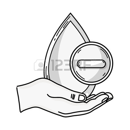 450x450 A Vector Illustration Of Hand With Blood Drop Icon For Medical