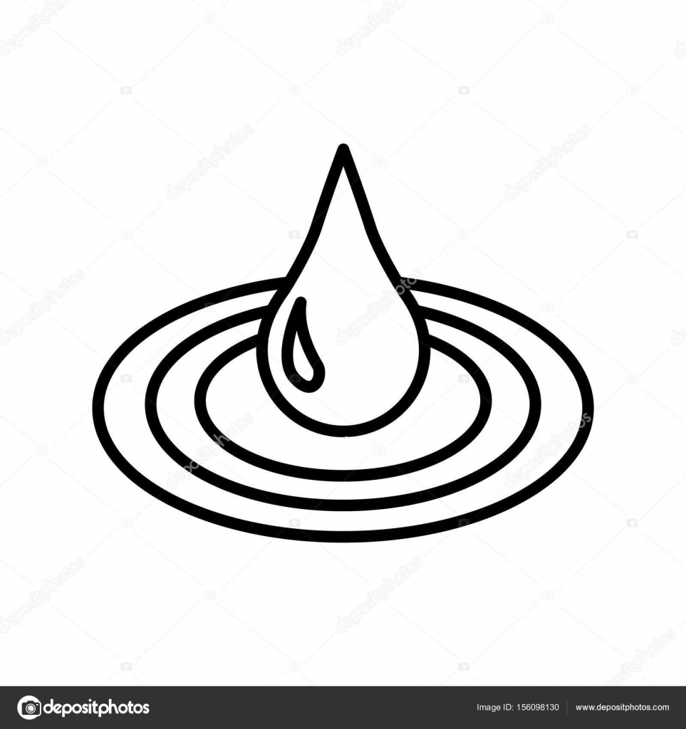 963x1024 Thin Line Water Drop Icon Stock Vector Angbay
