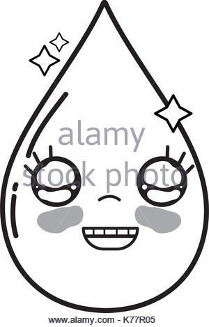 300x469 Kawaii Cute Happy Water Drop Stock Vector Art Amp Illustration