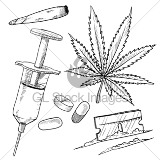 325x325 Depression Drugs And Alcohol Sketch Gl Stock Images