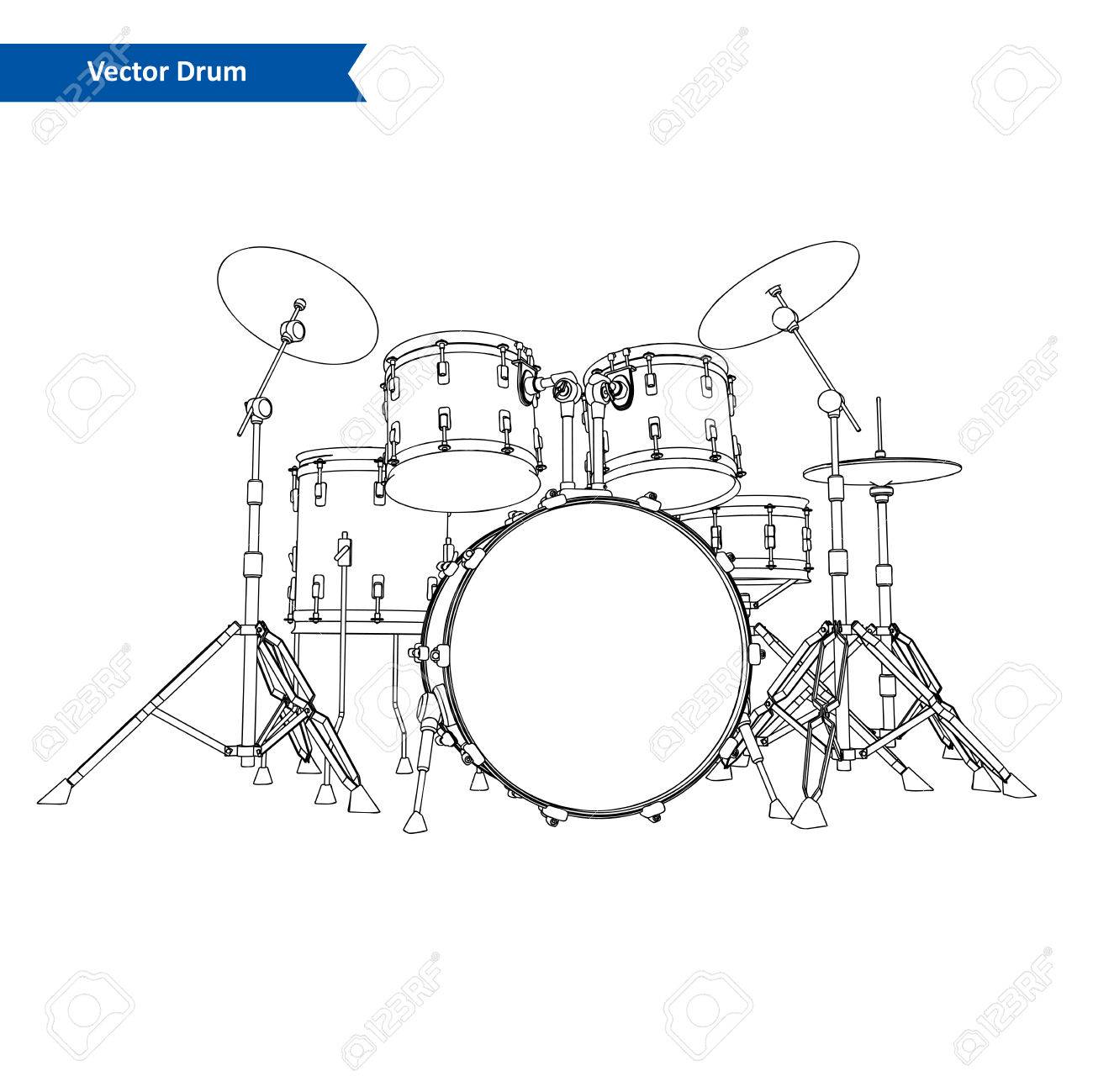 1300x1299 Drum Kit Vector Royalty Free Cliparts, Vectors, And Stock