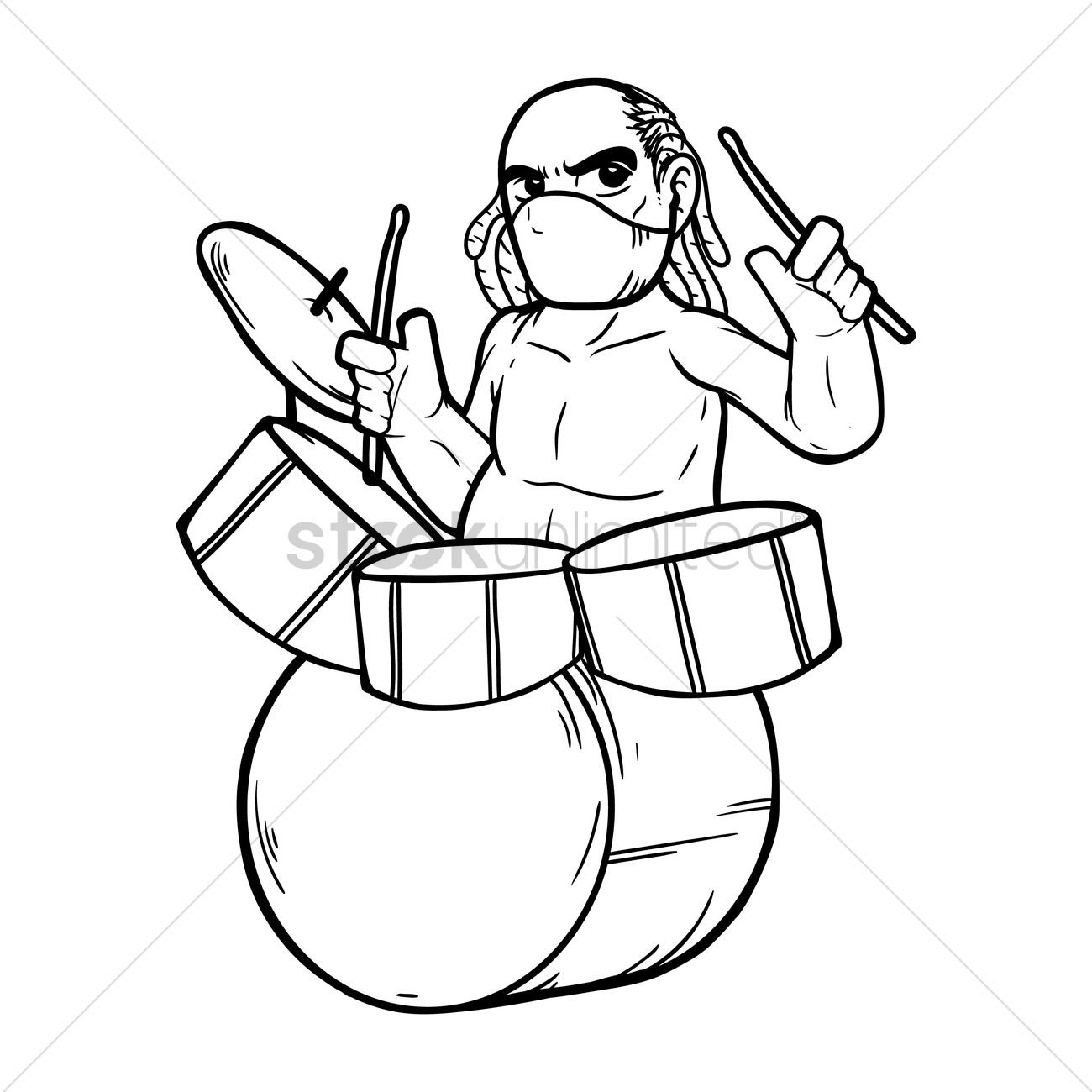 1300x1300 Drummer Vector Image