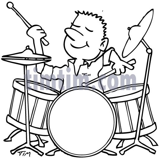 514x508 Free Drawing Of Drummer Bw From The Category Music Amp Bands
