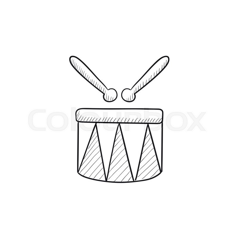 800x800 Circus Drum Vector Sketch Icon Isolated On Background. Hand Drawn