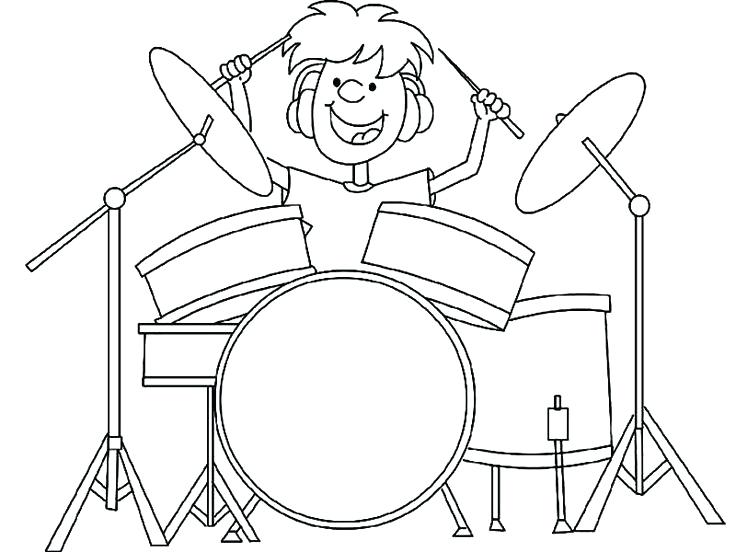 736x552 Drum Coloring Page