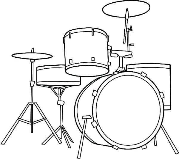 600x535 Drum Coloring Page As Awesome Awesome Musical Instruments Drum Set