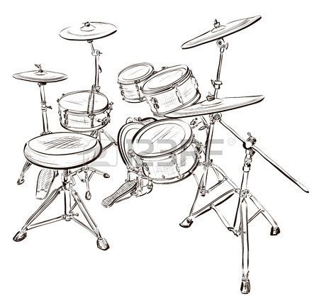 450x430 Drum Kit Vector Royalty Free Cliparts, Vectors, And Stock