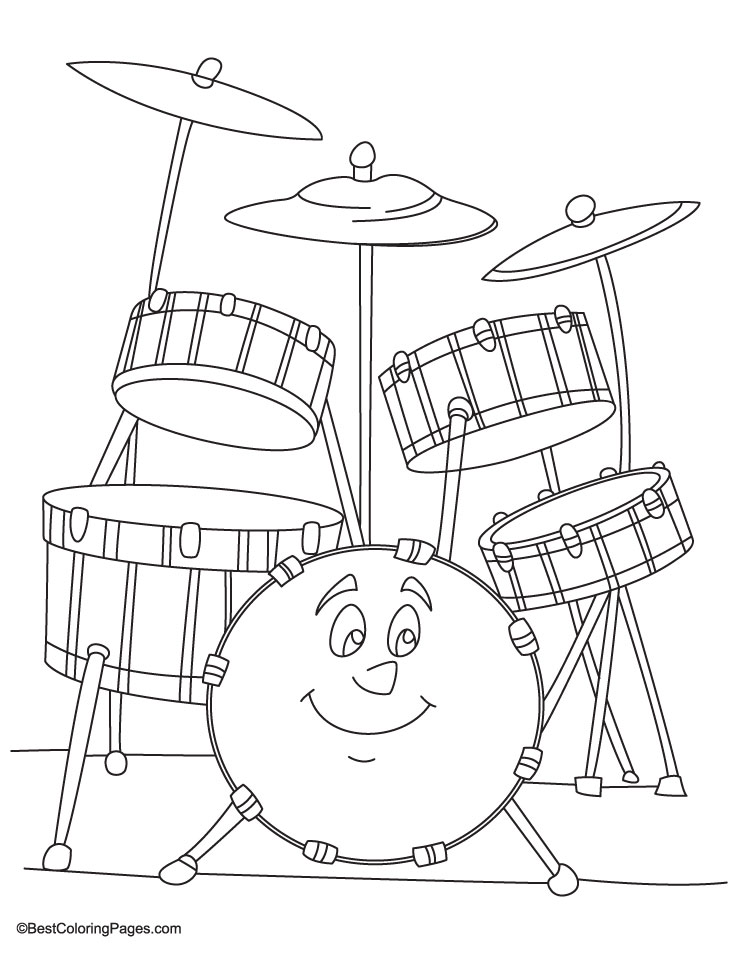738x954 Free How To Draw A Drum Kit Coloring Pages, Drum Set Coloring Page