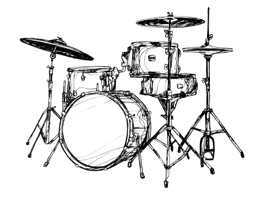 Drum Kit Drawing at GetDrawings | Free download