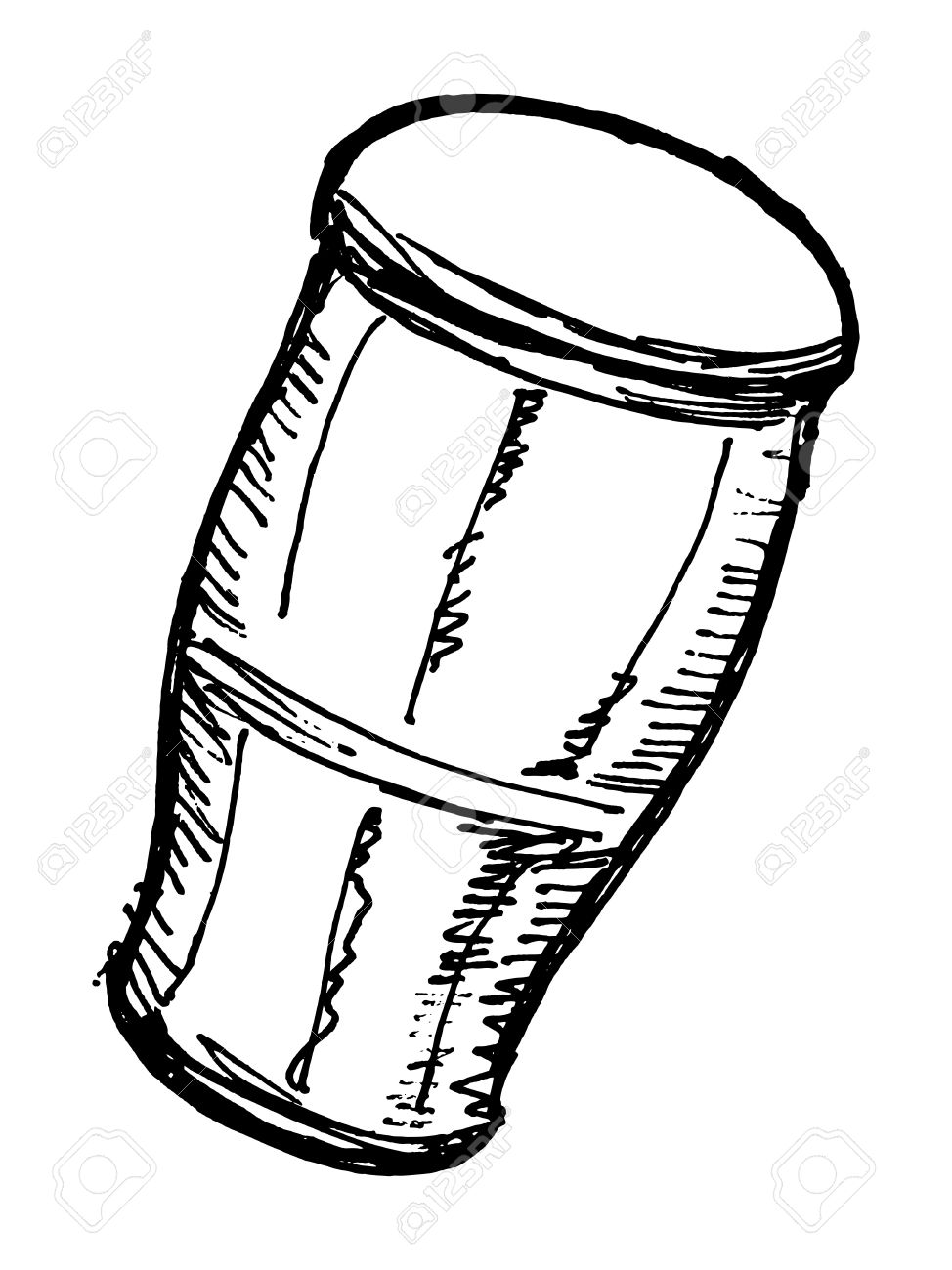 974x1300 Hand Drawn, Sketch, Cartoon Illustration Of Indian Drum Royalty