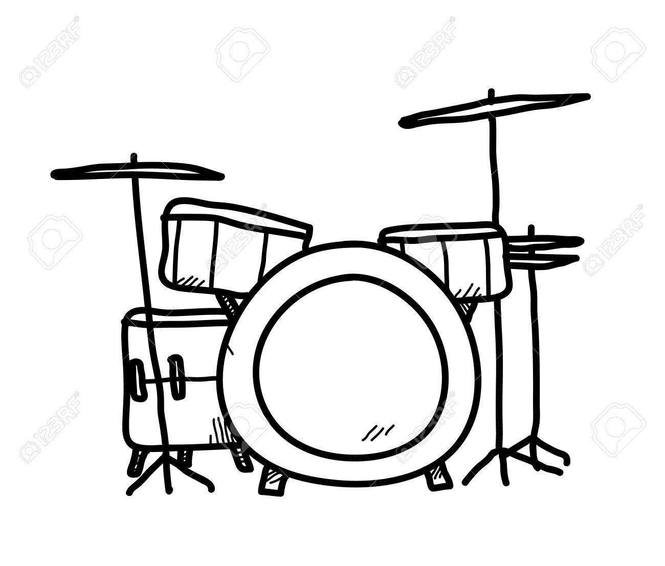 1300x1107 Drum Set Doodle, Hand Drawn Vector Doodle Illustration