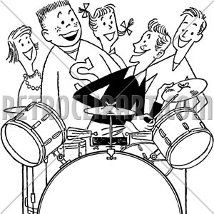 300x300 Teens With Drum Set,