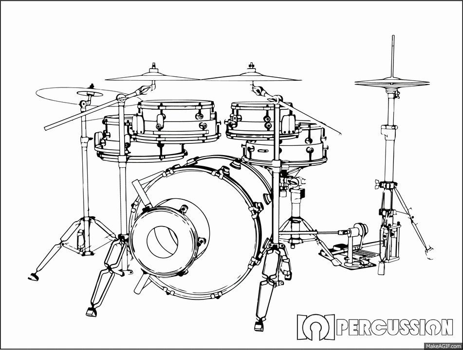 951x720 Revolution Drum Set Drawing To Rendering