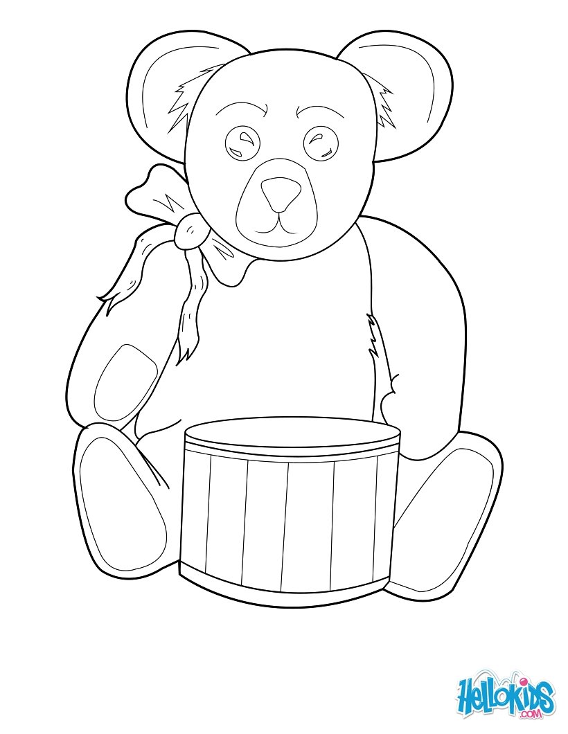 820x1060 Teddy Bear Drummer Coloring Pages