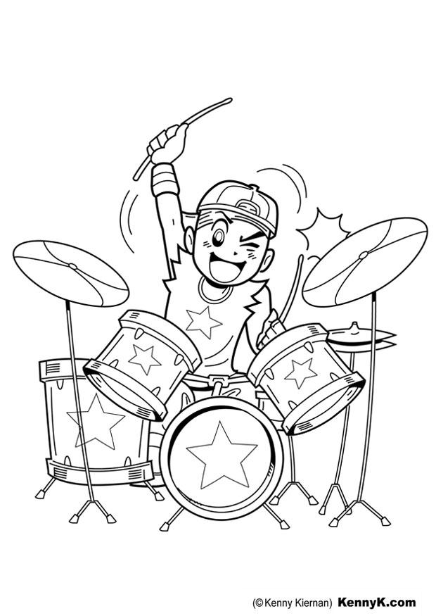 620x875 Coloring Page Drummer