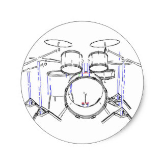 324x324 Drum Set Stickers Zazzle