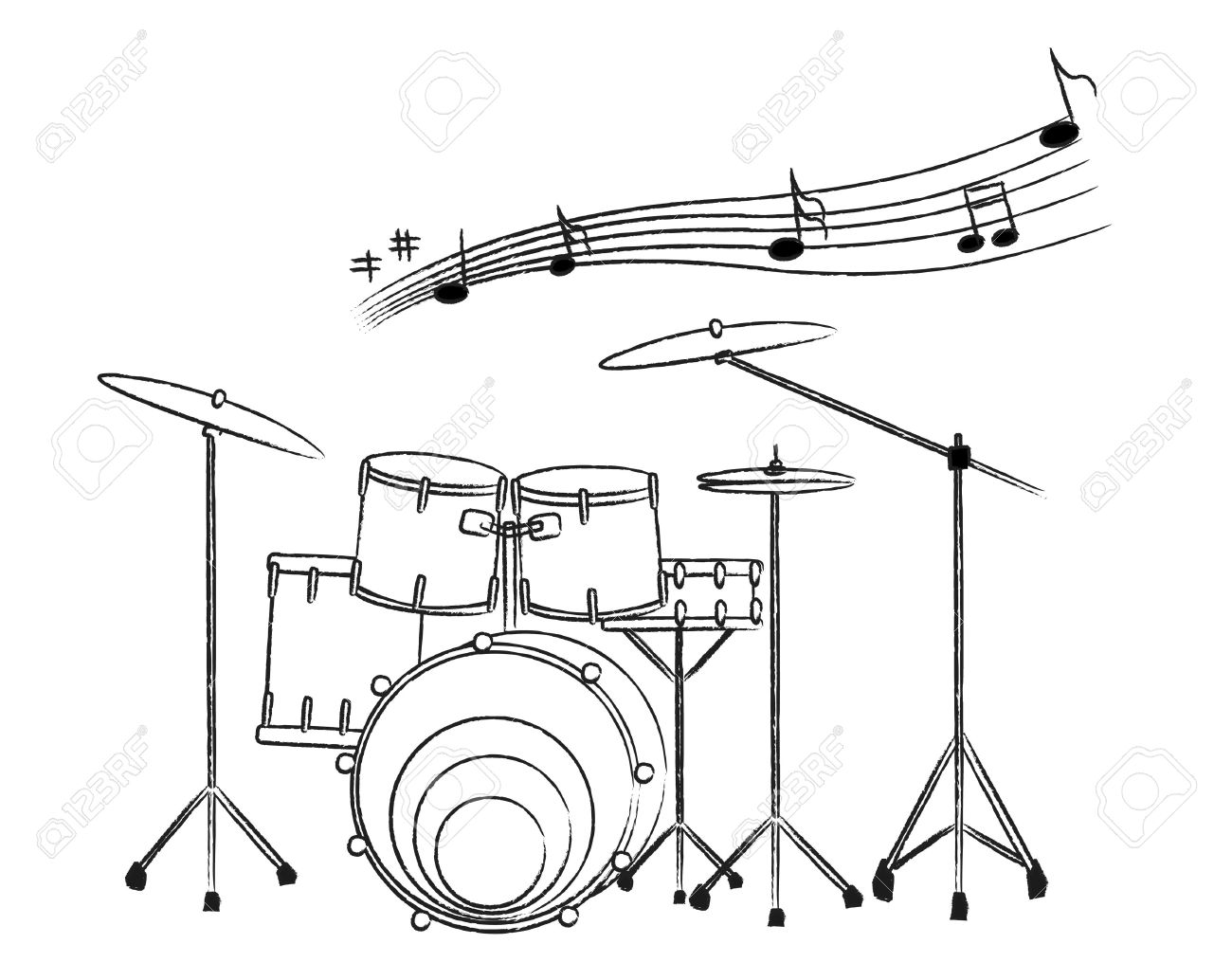 1300x1015 Drum Set Clipart No Background Collection