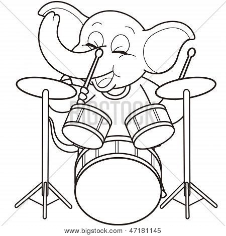 450x470 Cartoon Elephant Playing Drums Vector Amp Photo Bigstock