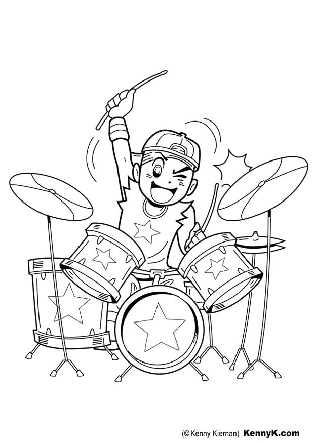 620x875 Drums Coloring Page