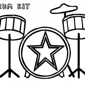 300x300 Awesome Musical Instruments Drum Set Coloring Pages Bulk Color