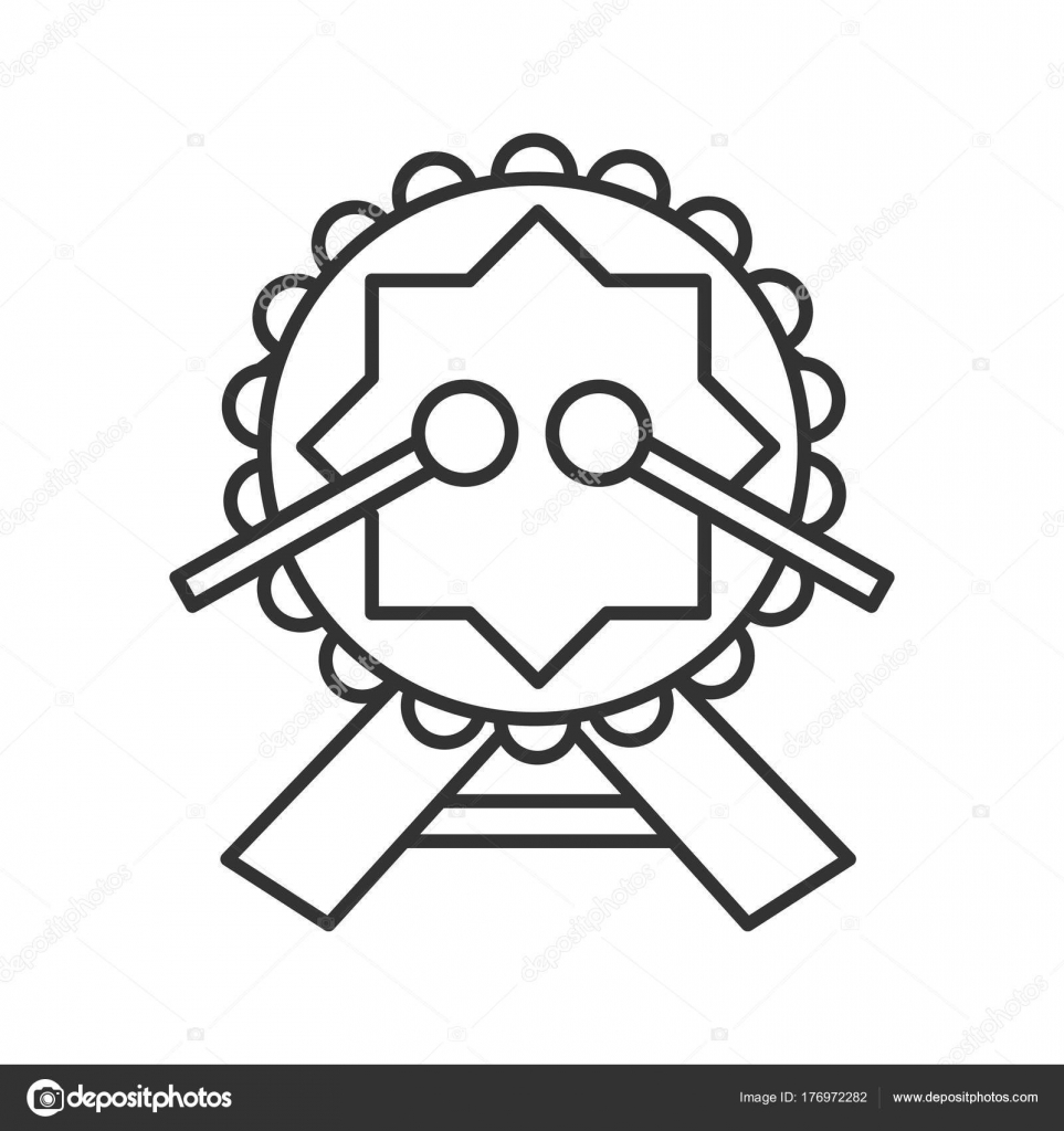 963x1024 Daf Drumsticks Linear Icon Tabour Thin Line Illustration Musical