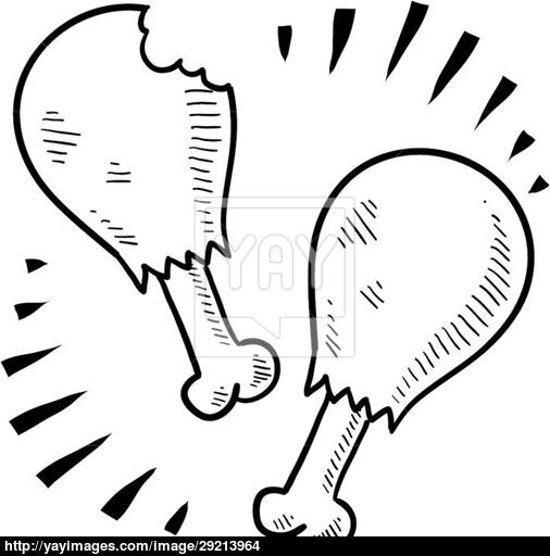 506x512 Drumstick Meat Vector Sketch Vector