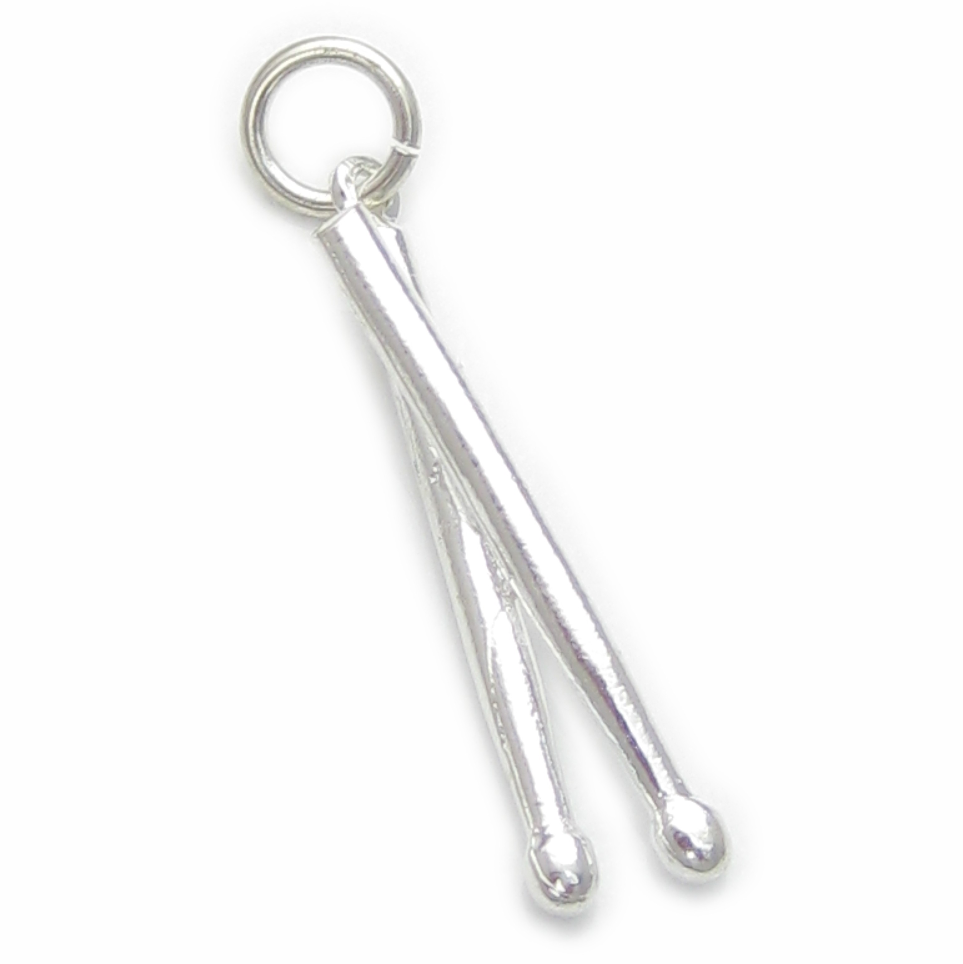 3085x3086 Drumsticks Sterling Silver Charm 925 X 1 Drum Sticks Music Band