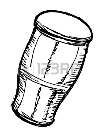 338x450 Hand Drawn, Sketch, Cartoon Illustration Of Drum Royalty Free