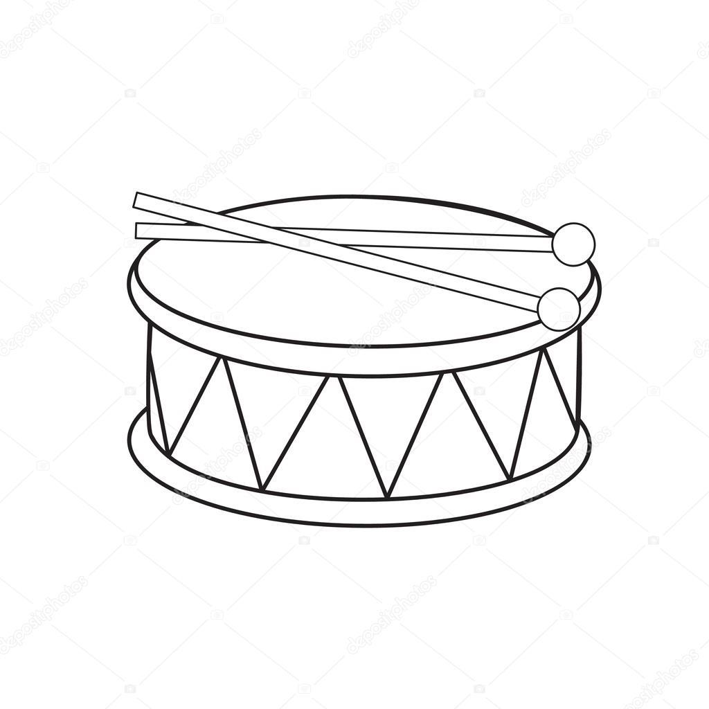 1024x1024 Toy Drum And Drumsticks. Vector Stock Vector Arnica83
