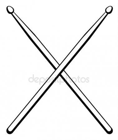 379x450 Vector Illustration Drumsticks. Music Instrument. Stock Vector