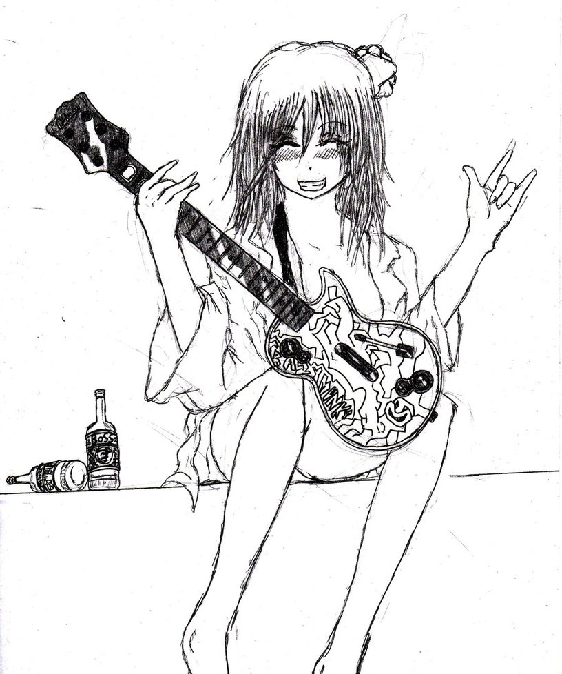 816x978 Drunk Guitar Hero Girl By Manhunterj