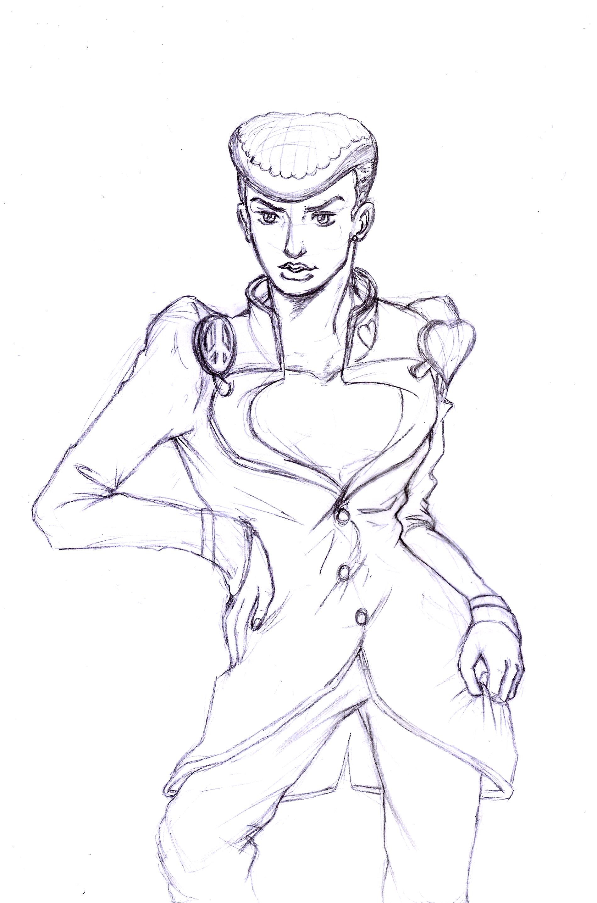 1899x2871 My Josuke Sketch I Did While Being Drunk. Stardustcrusaders