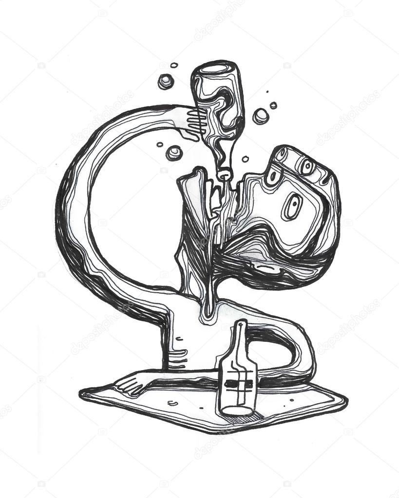819x1024 Drunk Man Drinking Beer Illustration Stock Photo Bernardojbp