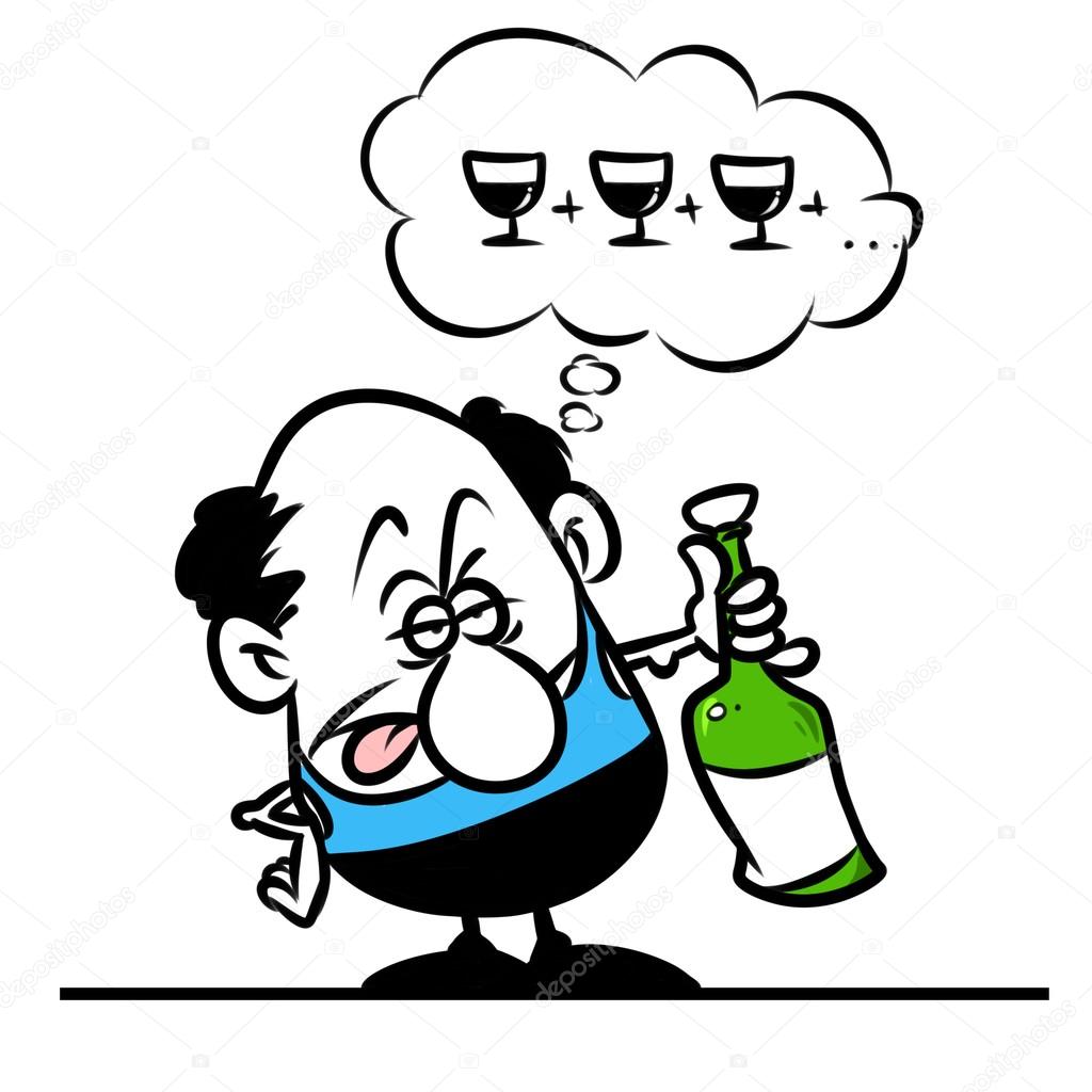 1024x1024 Man Drunk Bottle Wine Cartoon Stock Photo Efengai