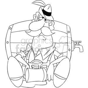 300x300 Royalty Free Black And White Oktoberfest Drunk Man 400313 Vector