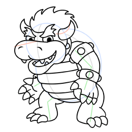 260x260 How To Draw Bowser From Super Mario Brothers