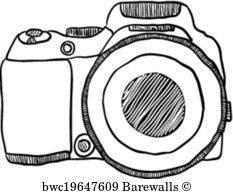 233x194 Art Print Of Free Hand Sketch Of Dslr Camera Vector Barewalls