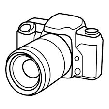 225x225 Hand Sketch Drawing Illustration Of A Digital Slr Camera. Drawing